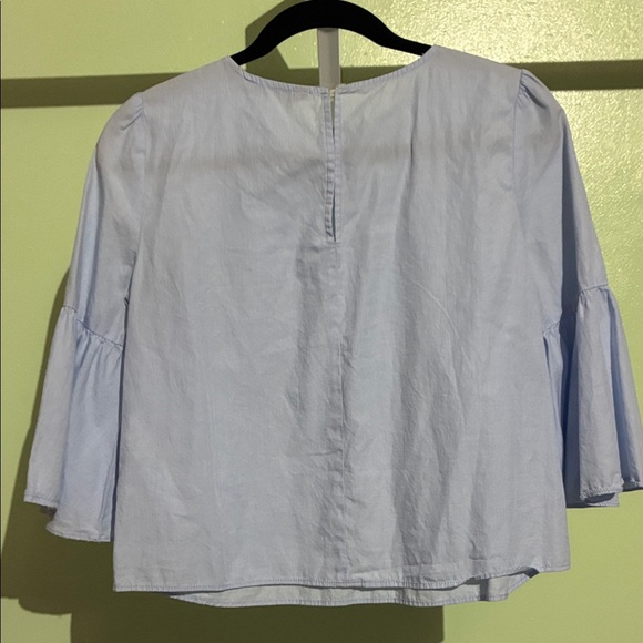 Zara Light Blue Blouse with Pearl Details - Picture 4 of 4